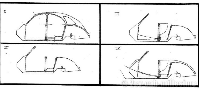 croquis originaux du cabriolet 2 cv millesime